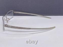Montures de lunettes Ic! Berlin pour femme en métal argenté chromé, rectangulaires, style Martha, des années 90.