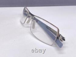 Montures de lunettes Ic Berlin pour hommes et femmes - Argentées, rectangulaires, en chrome - Moshe C