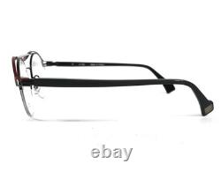 Montures de lunettes JF Rey JF2858 0000 noir rouge argent rond demi-cerclage 47-20-143 Montures de lunettes JF Rey JF2858 0000 noir rouge argent rond demi-cerclage 47-20-143