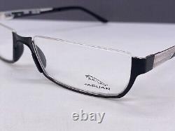 Montures de lunettes Jaguar pour hommes en lecture noir argent demi-monture 33569 Np