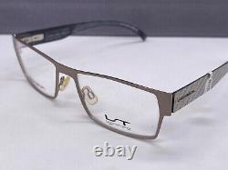 Montures de lunettes LIGHTEC pour hommes en carbone argenté, rectangulaires, à monture complète 6786 grand XL