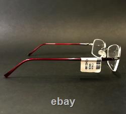 Montures de lunettes Lindberg 3008 Col. M01 Rouge Argent Cat Eye Cerclage Fil 52-18-135