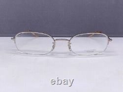 Montures de lunettes Oliver Peoples pour femme et homme, ovales, demi-cerclées en argent, style Harvard Vintage.