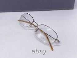 Montures de lunettes Oliver Peoples pour femmes et hommes, ovales, argentées à demi-cerclage, style Harvard vintage.