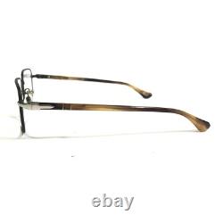 Montures de lunettes Persol 2418-V 1042 marron argenté carrées à monture intégrale 53-19-140