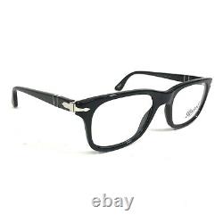 Montures de lunettes Persol 3029-V 95 en noir brillant argenté, carrées avec contour complet, 52-19-145