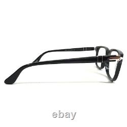 Montures de lunettes Persol 3029-V 95 en noir brillant argenté, carrées avec contour complet, 52-19-145