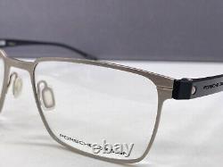 Montures de lunettes Porsche pour hommes en argent noir Rectangulaire en titane P 8354 à monture complète