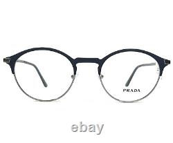 Montures de lunettes Prada VPR58Y 02N-1O1 Bleu Argent Panto Pleine monture 48-20-145