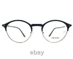 Montures de lunettes Prada VPR58Y 02N-1O1 bleu argent rondes à monture intégrale 48-20-145