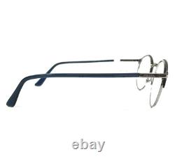 Montures de lunettes Prada VPR58Y 02N-1O1 bleu argent rondes à monture intégrale 48-20-145