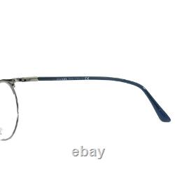 Montures de lunettes Prada VPR58Y 02N-1O1 bleu argent rondes à monture intégrale 48-20-145