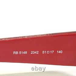 Montures de lunettes Ray-Ban RB 5148 2342 Rouge Argent Rectangulaires Cerclées 51-17-140