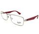 Montures De Lunettes Ray-ban Rb6332 2538 Rouge Argent Rectangulaire Cerclage Complet 53-18-140