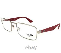 Montures de lunettes Ray-Ban RB6332 2538 rouge argent rectangulaires à monture cerclée 53-18-140