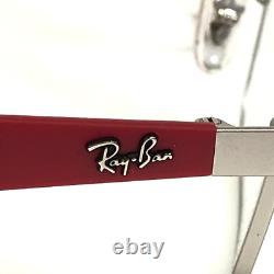 Montures de lunettes Ray-Ban RB6332 2538 rouge argent rectangulaires à monture cerclée 53-18-140