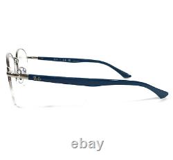 Montures de lunettes Ray-Ban RB6487 3145 bleu argent rond demi-cerclées 52-20-145