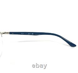 Montures de lunettes Ray-Ban RB6487 3145 bleu argent rond demi-cerclées 52-20-145