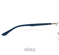 Montures de lunettes Ray-Ban RB6487 3145 bleu argent rond demi-cerclées 52-20-145