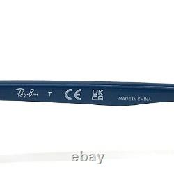 Montures de lunettes Ray-Ban RB6487 3145 bleu argent rond demi-cerclées 52-20-145