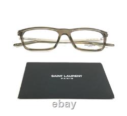 Montures de lunettes Saint Laurent SL344 005 transparent marron argent rectangle 54-17-145