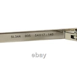 Montures de lunettes Saint Laurent SL344 005 transparent marron argent rectangle 54-17-145