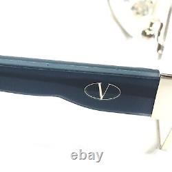 Montures de lunettes Valentino V2101 719 Bleu Argent Rectangulaires Cerclées 54-15-135