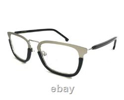 Montures de lunettes de prescription Fiction SVBK Argent Noir Carré Cerclage Complet 51-20-140