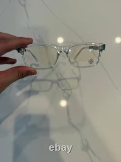 Montures de lunettes en plastique transparent à bord complet Chrome Hearts avec détails en argent