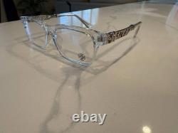 Montures de lunettes en plastique transparent à bord complet Chrome Hearts avec détails en argent