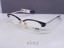 Montures de lunettes pour femme Alain Mikli Noir Argent Ovales Demi Cerclées M0203