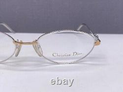 Montures de lunettes pour femme rondes ovales en argent et or à monture intégrale CD3577