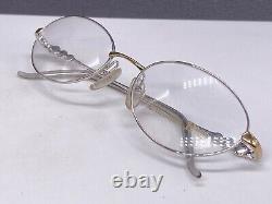 Montures de lunettes pour femme rondes ovales en argent et or à monture intégrale CD3577