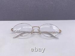 Montures de lunettes pour femme rondes ovales en argent et or à monture intégrale CD3577