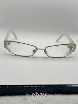 Montures de lunettes rectangulaires pour femmes Gucci en métal/plastique argenté à cerclage intégral, créateur