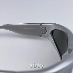 NOUVEAU Balenciaga BB0157S 004 Lunettes de soleil unisexes enveloppantes en argent gris argenté