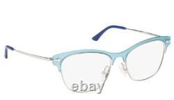 NOUVEAU MAD EN ITALIE TURANDOT CO2 BLEU ARGENT AVEC MIROIR GRIS CLIP SUR LUNETTES 51-17