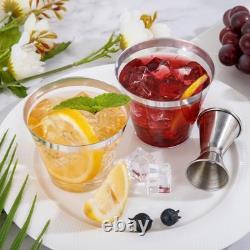 Nervure 240 PCS Gobelets en Plastique Argentés 9Oz Gobelets en Plastique Bord Argenté Lourd