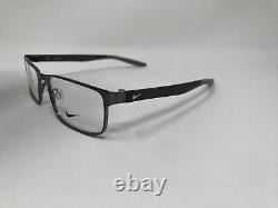 Nike Eyeglasses Cadre 8131 073 Argent Brossé Noir 55-17-140 Rim Complet Pb21