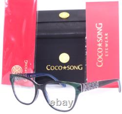 Nouveau Coco Song CV 156 Like Rock Col. 1 Noir-vert Lunettes Authentiques 53-18