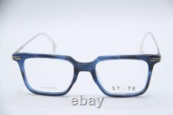 Nouveau État Aomori Nightfall Chrome Blue Lunettes de Designer Authentiques 50-19