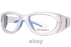 Nouvelles lunettes New Balance NBRX02-1 pour hommes avec monture ovale argent/bleu aqua de 51mm