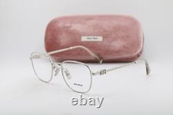 Nouvelles lunettes authentiques Miu Miu Vmu 50w 1bc-1o1 argentées transparentes 51-19