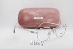 Nouvelles lunettes authentiques Miu Miu Vmu 50w 1bc-1o1 argentées transparentes 51-19