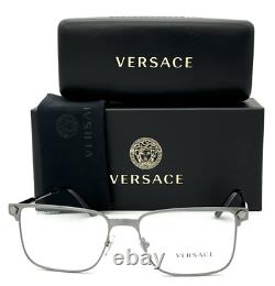 Nouvelles lunettes de lecture Versace VE 1276 1262 55-17 145 Monture en argent en métal gris