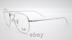 Nouvelles lunettes de lecture hexagonales Ray-Ban RB 6448 2001 51-21 monture argentée lecteurs