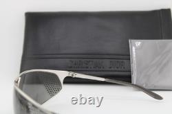 Nouvelles lunettes de soleil Christian Dior Wind/b Yb7 argent gris authentiques 160