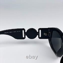 Nouvelles lunettes de soleil Versace VE4361 Medusa Biggie 539887 Noir Argent Gris Foncé