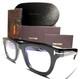 Nouvelles Lunettes De Vue Authentiques Tom Ford Tf5872-b 001 Noir Brillant Avec Accents Argent&eacute;s 48-25