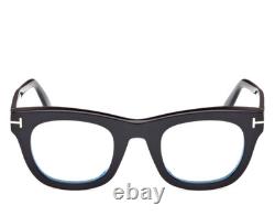 Nouvelles lunettes de vue authentiques TOM FORD TF5872-B 001 noir brillant avec accents argentés 48-25